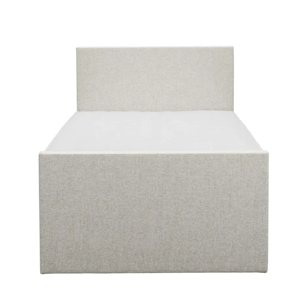 Boxspring met voetbord Liv egaal - ecru - 120x200 cm - ronde poot