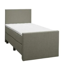 Boxspring met voetbord Liv egaal - groen - 90x200 cm - vierkante poot