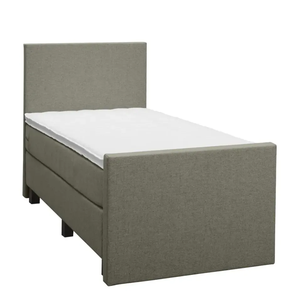 Boxspring met voetbord Liv egaal - groen - 90x200 cm - vierkante poot