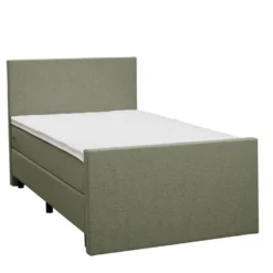 Boxspring met voetbord Liv egaal - ecru - 120x200 cm - slanke poot