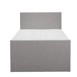 Boxspring met voetbord Liv egaal - lichtgrijs - 120x200 cm - ronde poot