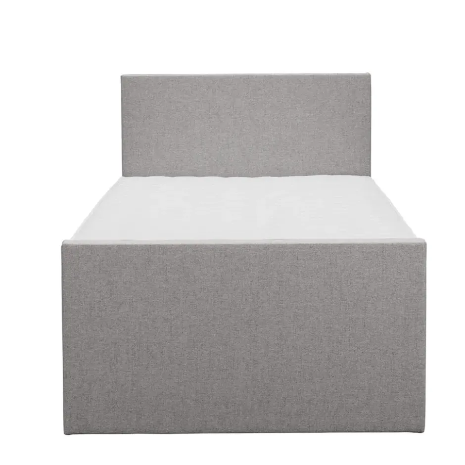 Boxspring met voetbord Liv egaal - lichtgrijs - 120x200 cm - ronde poot