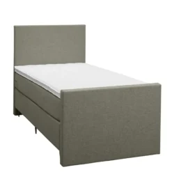 Boxspring met voetbord Liv egaal - groen - 90x200 cm - slanke poot