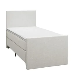 Boxspring met voetbord Liv egaal - ecru - 90x200 cm - slanke poot