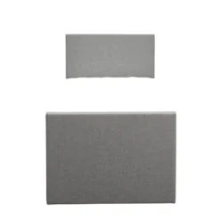 Boxspring met voetbord Liv egaal - lichtgrijs - 90x200 cm - slanke poot