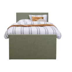 Boxspring met voetbord Liv egaal - groen - 120x200 cm - slanke poot