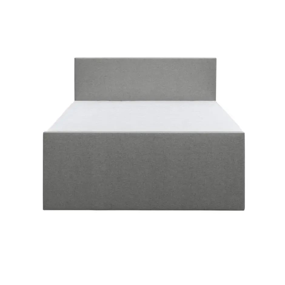 Boxspring met voetbord Liv egaal - lichtgrijs - 140x200 cm - vierkante poot