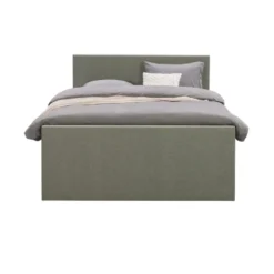 Boxspring met voetbord Liv egaal - groen - 160x200 cm - vierkante poot