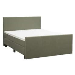 Boxspring met voetbord Liv egaal - groen - 160x200 cm - vierkante poot
