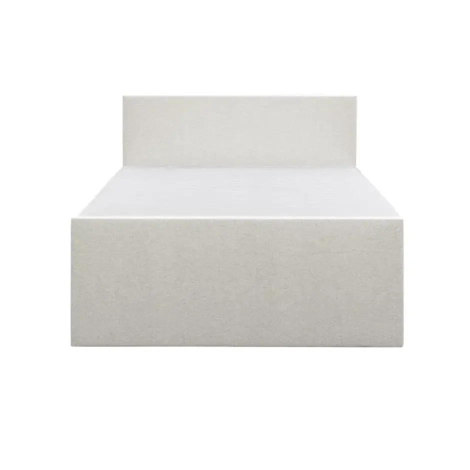 Boxspring met voetbord Liv egaal - ecru - 180x200 cm - ronde poot