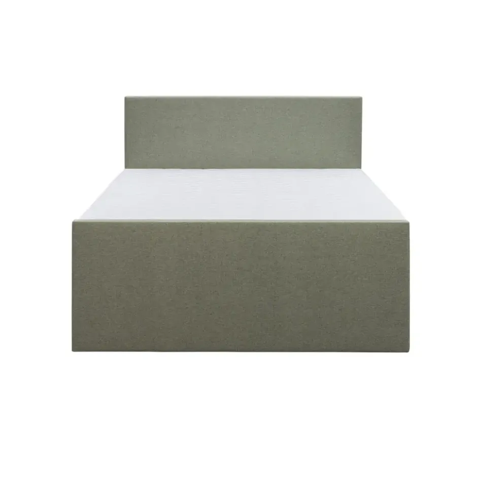 Boxspring met voetbord Liv egaal - groen - 180x200 cm - ronde poot