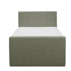 Boxspring met voetbord Liv geblokt - groen - 120x200 cm - vierkante poot