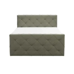 Boxspring met voetbord Liv geruit - groen - 180x200 cm - ronde poot