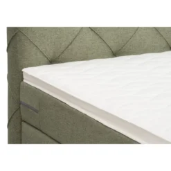 Boxspring met voetbord Liv geruit - groen - 180x200 cm - ronde poot