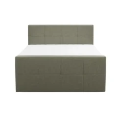Boxspring met voetbord Liv geblokt - groen - 180x200 cm - vierkante poot
