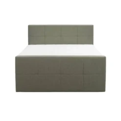 Boxspring met voetbord Liv geblokt - groen - 160x200 cm - ronde poot
