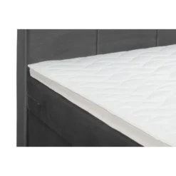Boxspring met voetbord Liv geblokt - grijs - 180x200 cm - vierkante poot
