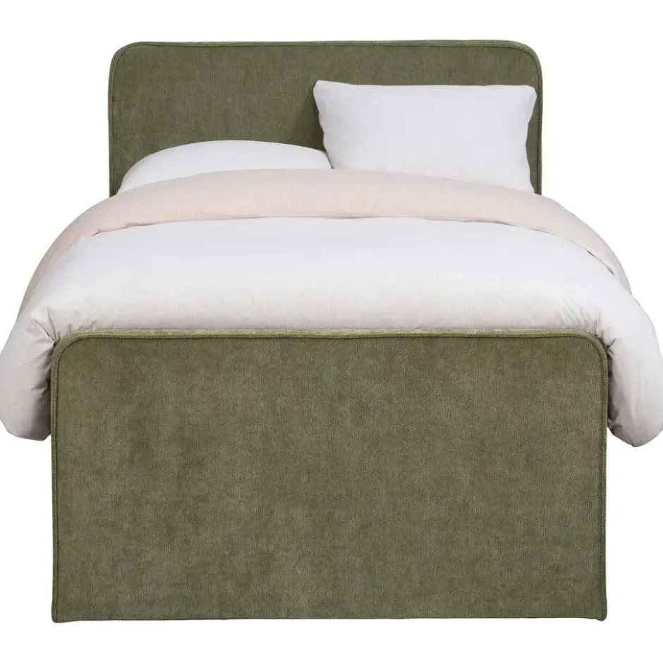 Boxspring Mori - vergrijsd groen - 120x200 cm