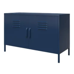 Bradford - Kledingkast met 2 marineblauwe metalen deuren