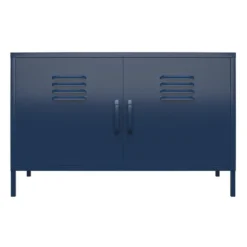 Bradford - Kledingkast met 2 marineblauwe metalen deuren