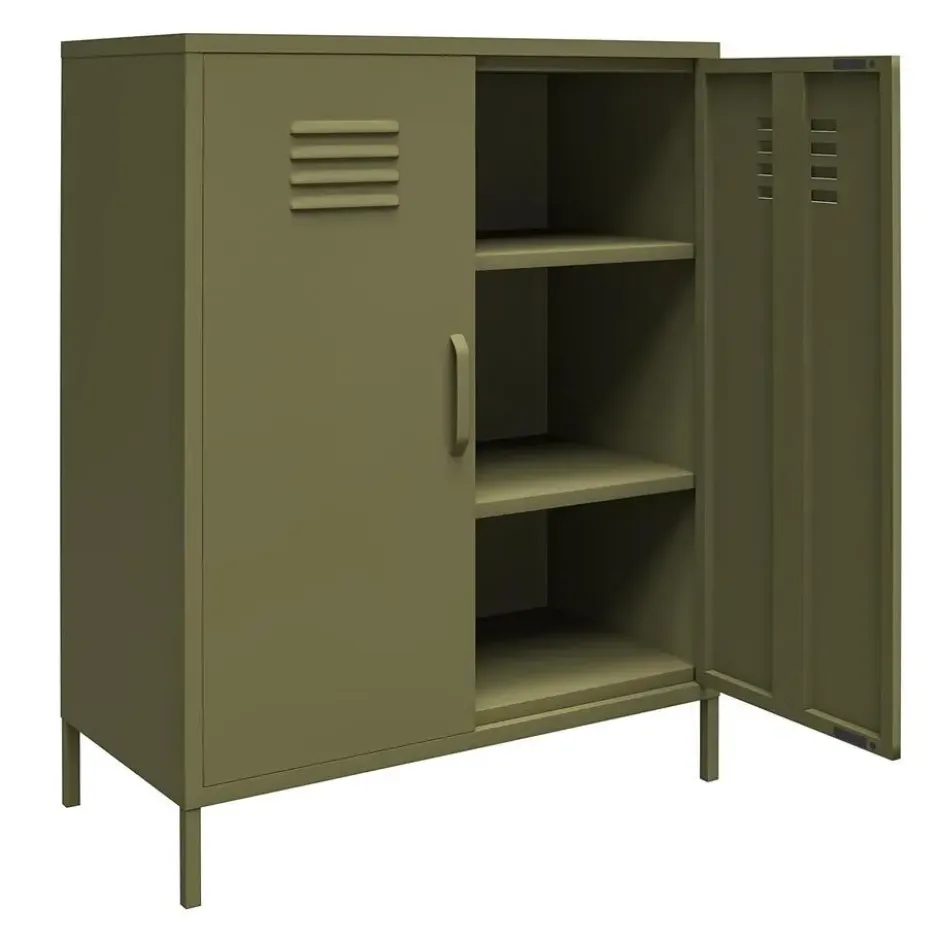 Bradford - Wandkast met 2 groene metalen deuren