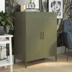 Bradford - Wandkast met 2 groene metalen deuren