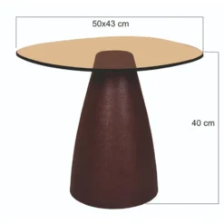 Brix - Bijzettafel - Brix Mylon Burgundy 50cm - Bruin