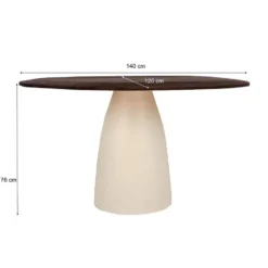 Brix - Eetkamertafel - Brix Marron 140 cm - Beige