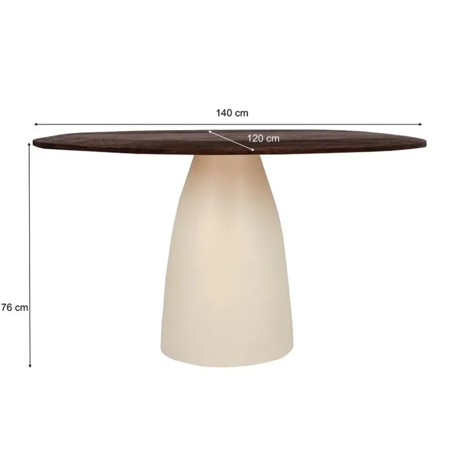 Brix - Eetkamertafel - Brix Marron 140 cm - Beige