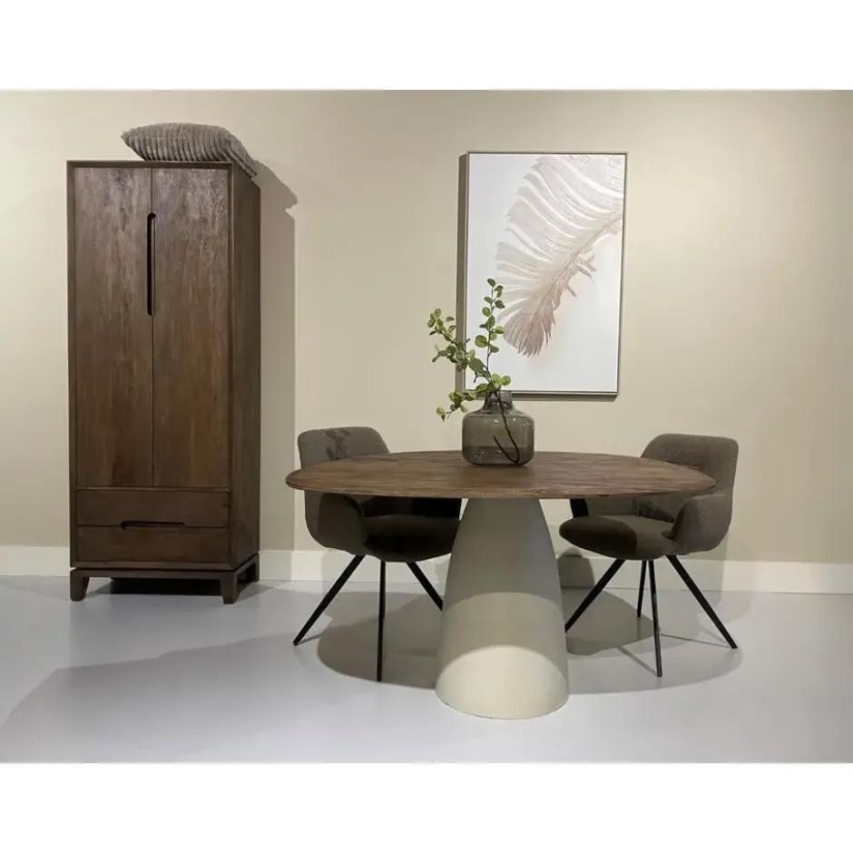 Brix - Eetkamertafel - Brix Marron 140 cm - Beige