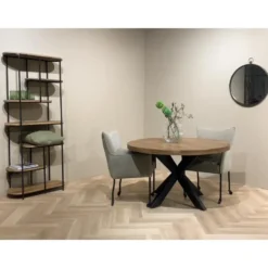Brix - Eetkamertafel Brix Rond - 130 cm - Mangohout - Bruin