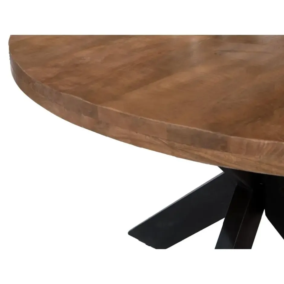 Brix - Eetkamertafel Brix Rond - 130 cm - Mangohout - Bruin