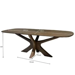 Brix - Eetkamertafel Montreaux - Bruin - Mangohout - 220 cm