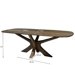 Brix - Eetkamertafel Montreaux - Bruin - Mangohout - 250 cm