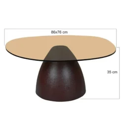 Brix - Salontafel - Brix Mylon Brown 86cm - Bruin