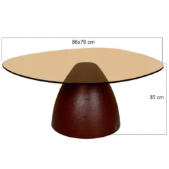 Brix - Salontafel - Brix Mylon Burgundy 86cm - Bruin