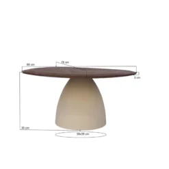 Brix - Salontafel Marron - Beige - Mangohout - 86 cm