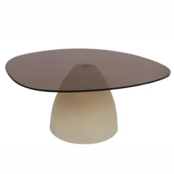 Brix - Salontafel Mylon - Beige - Glas - 86 cm