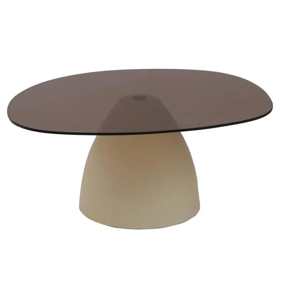Brix - Salontafel Mylon - Beige - Glas - 86 cm