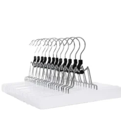 12 Broekhangers met Klemmen - Clip hangers - Wit