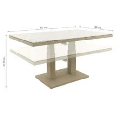 Brooklyn up& down verstelbare tuintafel 140x85 cm. - Latte