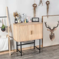Buffet 2 deuren van hout en metaal