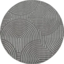 Buitenkleed Berlin Rond Japandi Grijs - 150 CM Ø