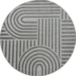 Buitenkleed Berlin Rond Japandi Grijs - 200 CM Ø
