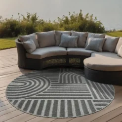 Buitenkleed Berlin Rond Japandi Grijs - 200 CM Ø