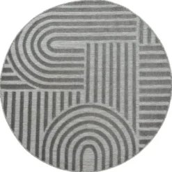 Buitenkleed Berlin Rond Japandi Grijs - 150 CM Ø