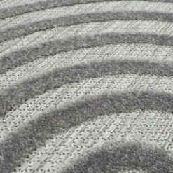 Buitenkleed Berlin Rond Japandi Grijs - 150 CM Ø