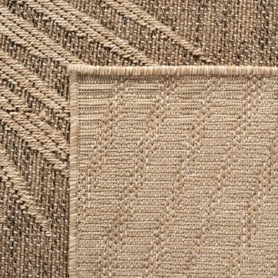 Buitenkleed Rond Timber Floral Jute Beige - 120 CM Ø