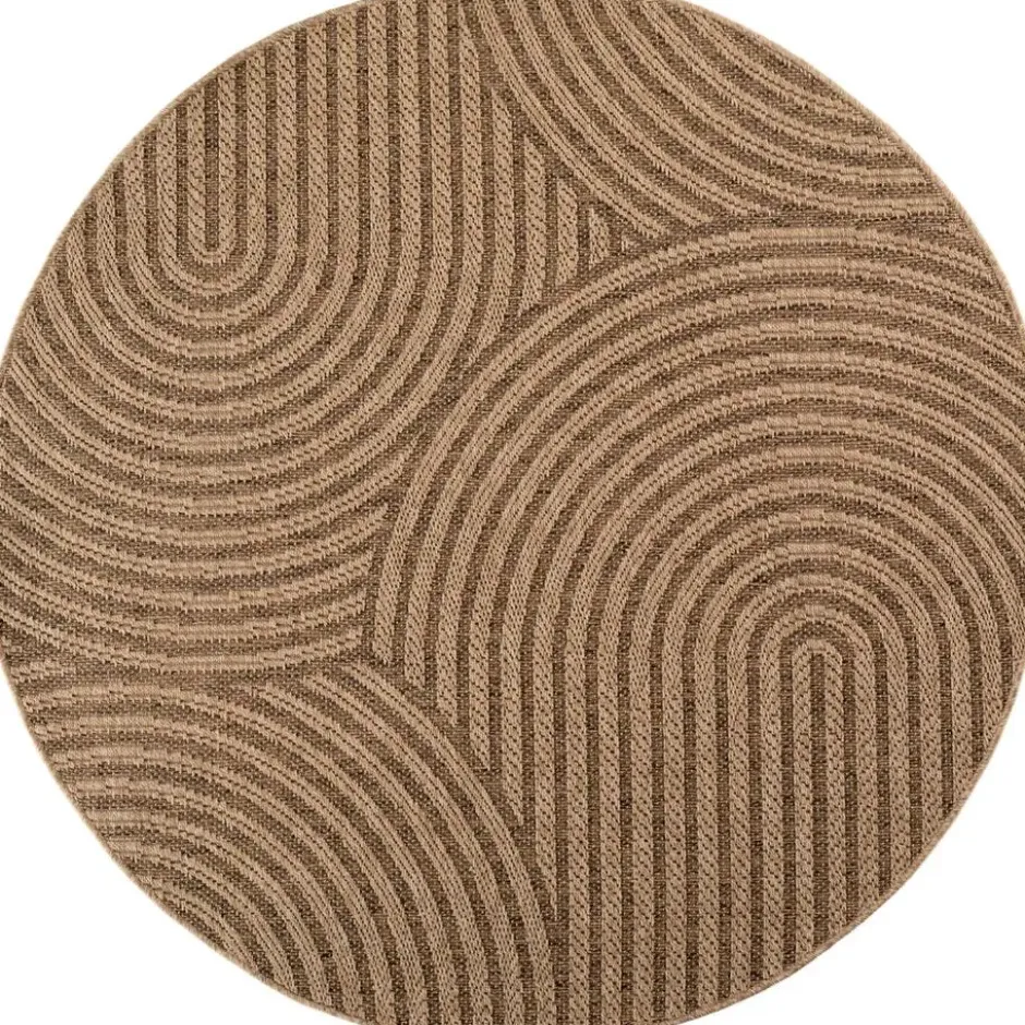 Buitenkleed Rond Timber Japandi Jute Beige - 160 CM Ø