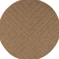 Buitenkleed Rond Timber Jute Beige - 120 CM Ø